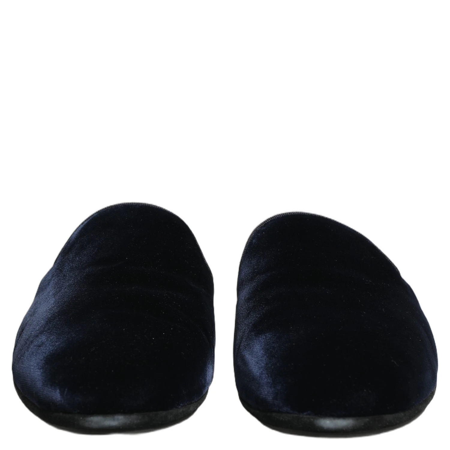 Dark Blue Suede Slides Flat Slipper Men Shoes
