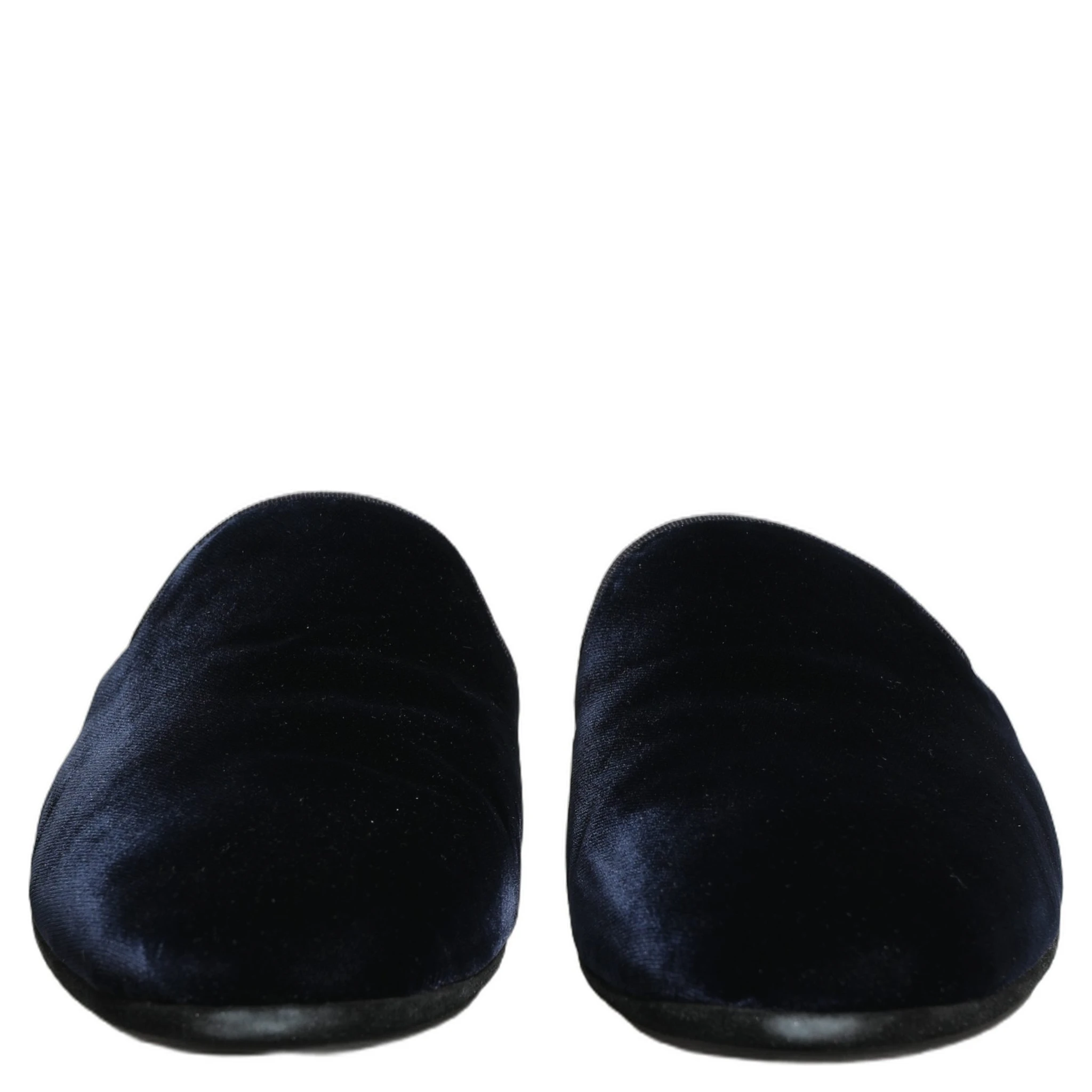 Dark Blue Suede Slides Flat Slipper Men Shoes
