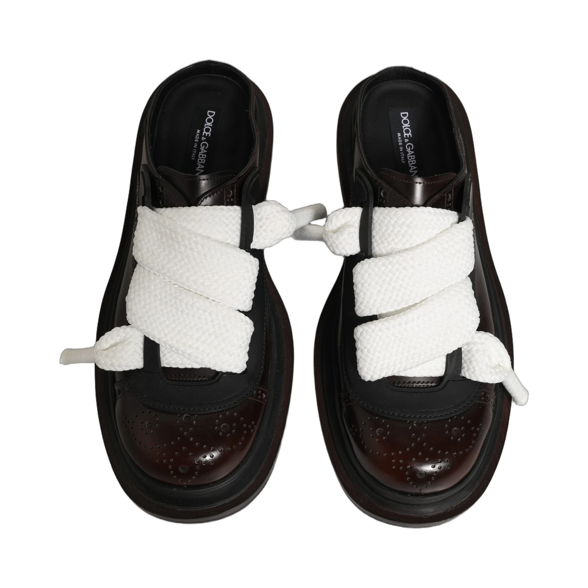 Brown Leather Slip On Flat Sandals Men Shoes