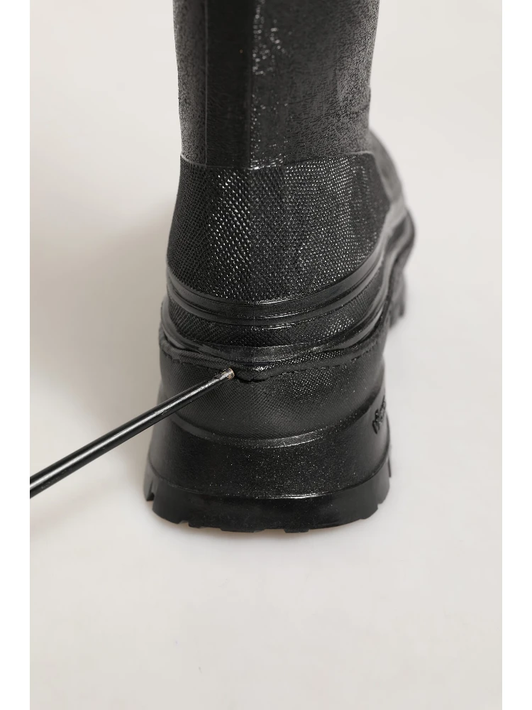 Black PVC Pull On Rain Boots Men Shoes