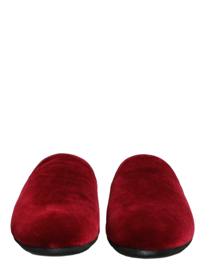 Red Suede Slides Flat Slipper Men Shoes