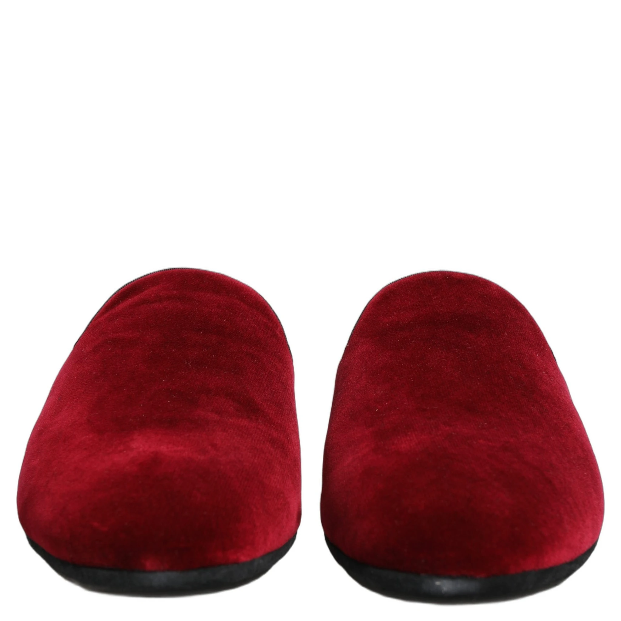 Red Suede Slides Flat Slipper Men Shoes