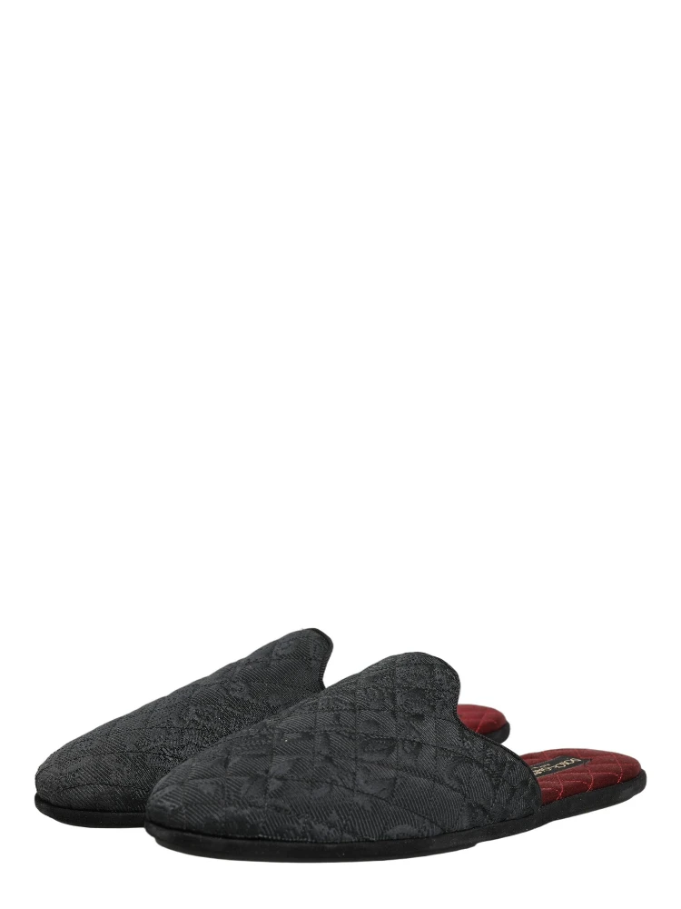 Black Floral Brocade Slides Slippers Shoes alternative