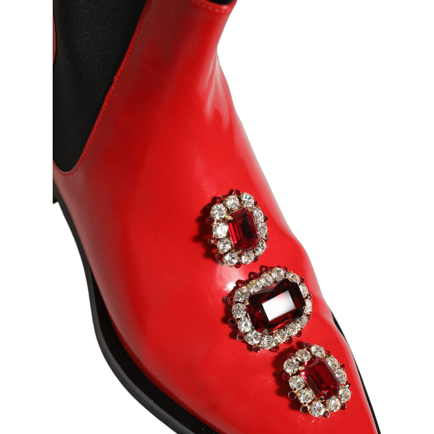 Red Embellished Chelsea Men Ankle Boots Shoes