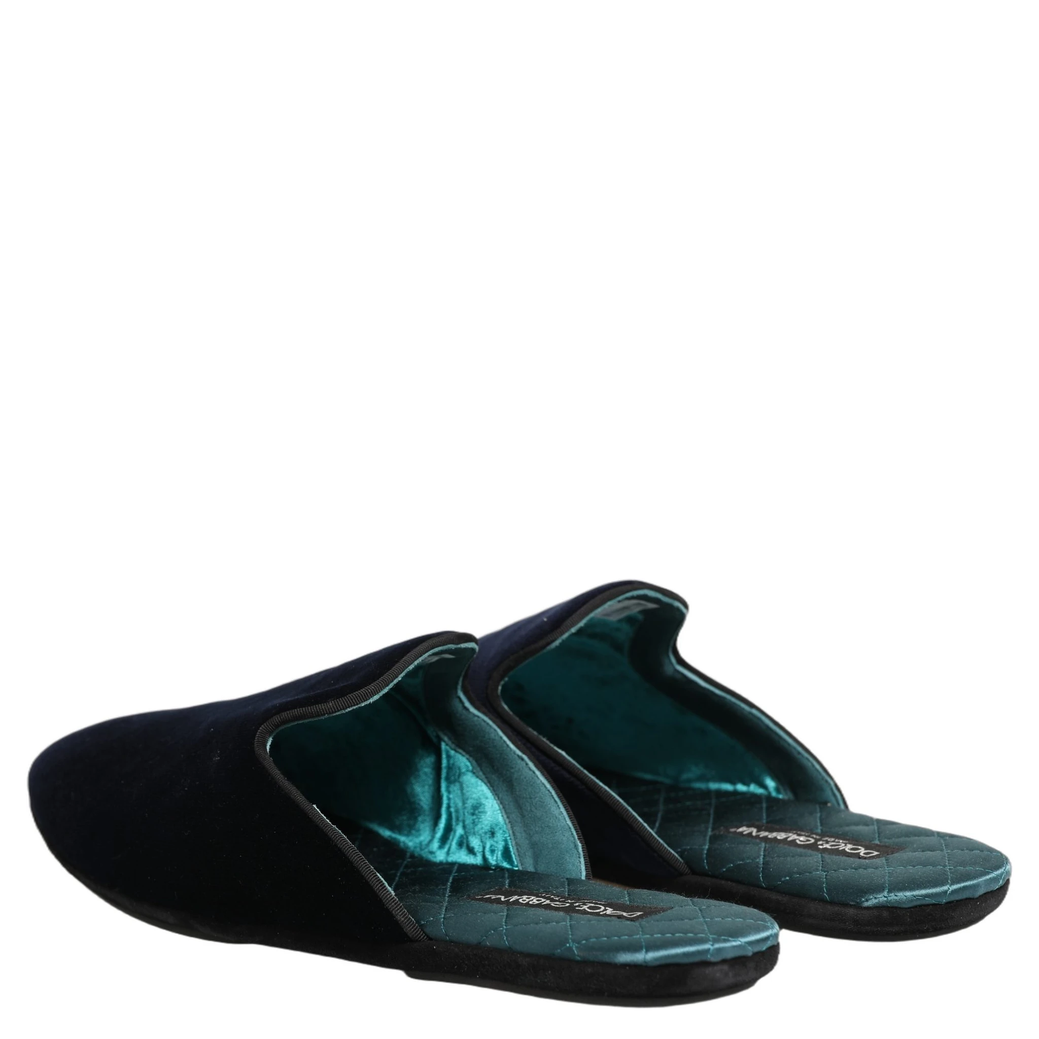 Dark Blue Suede Slides Flat Slipper Men Shoes