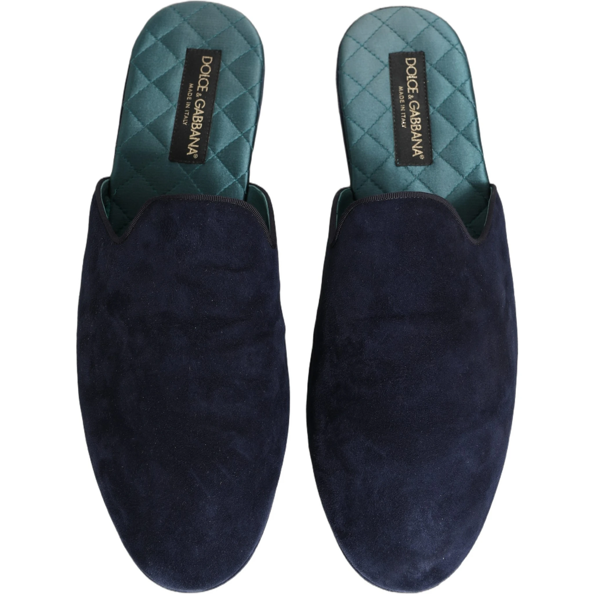 Blue Suede Slides Flat Slipper Men Shoes