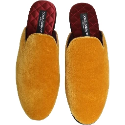 Yellow Suede Slides Flat Slipper Men Shoes