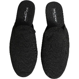Black Suede Slides Flat Slipper Men Shoes