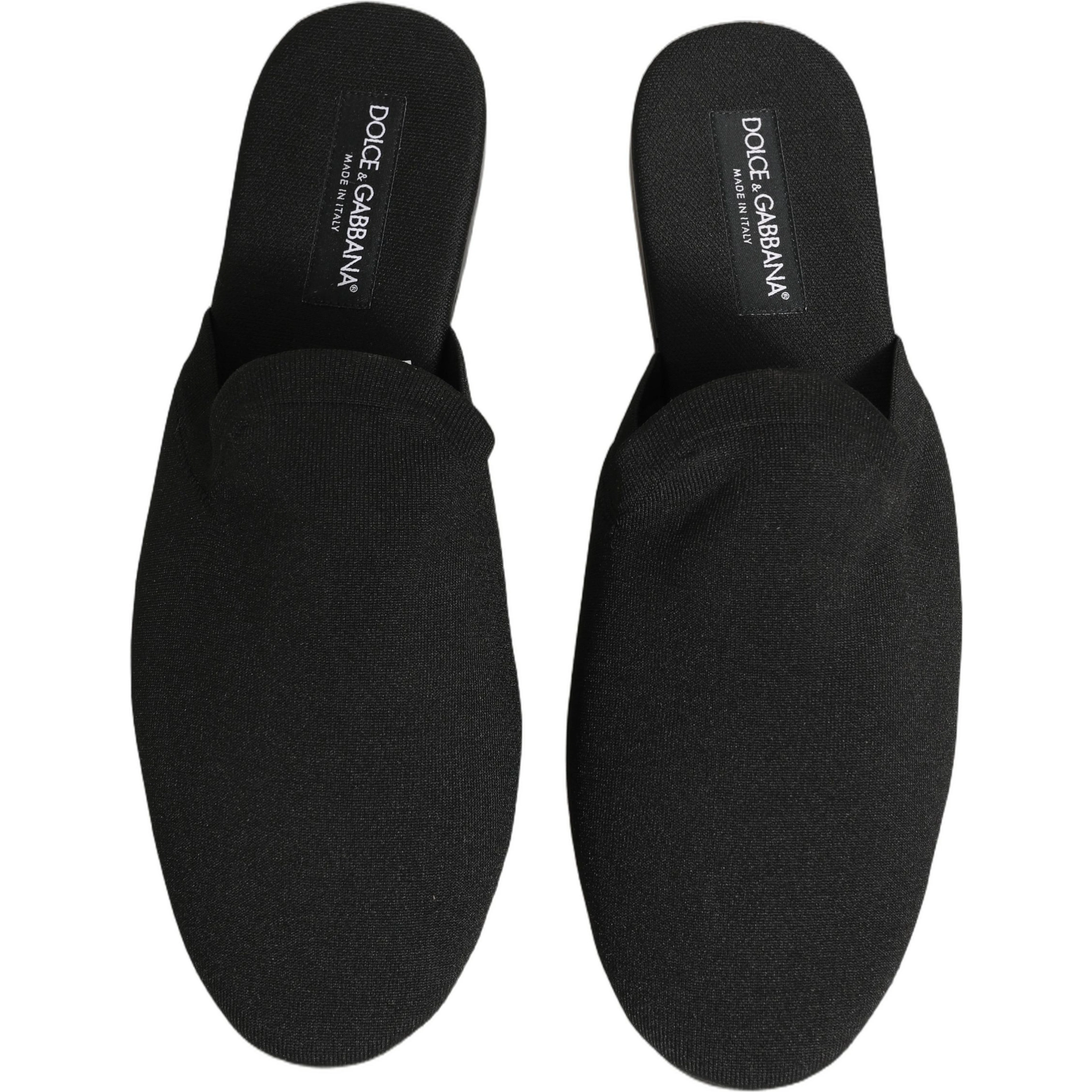 Black Suede Slides Flat Slipper Men Shoes