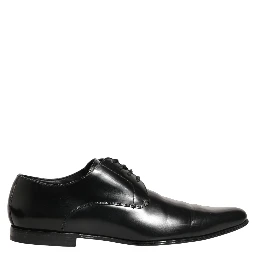Black Leather Derby Dress Men Formal Shoes