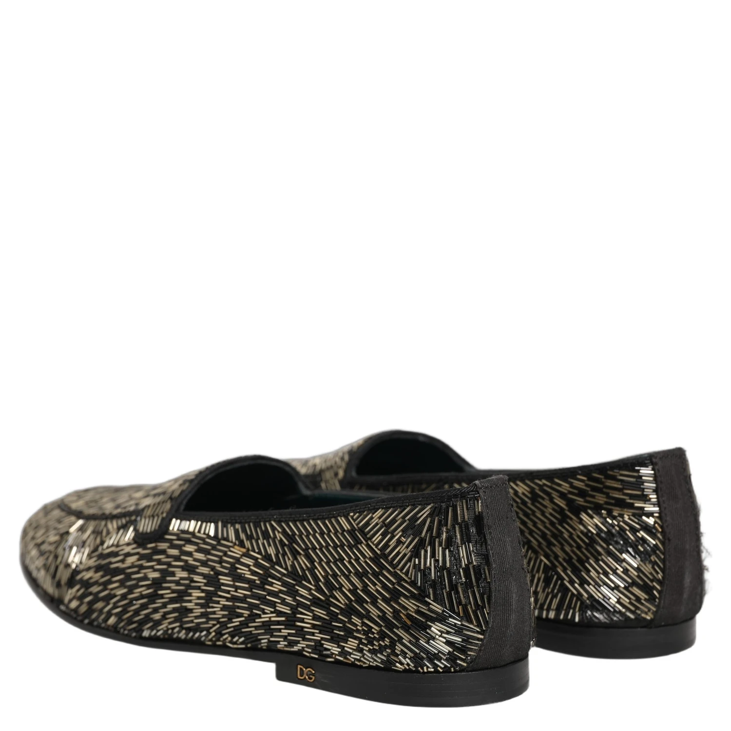 Black Silver Embellished Dress Loafers Shoes