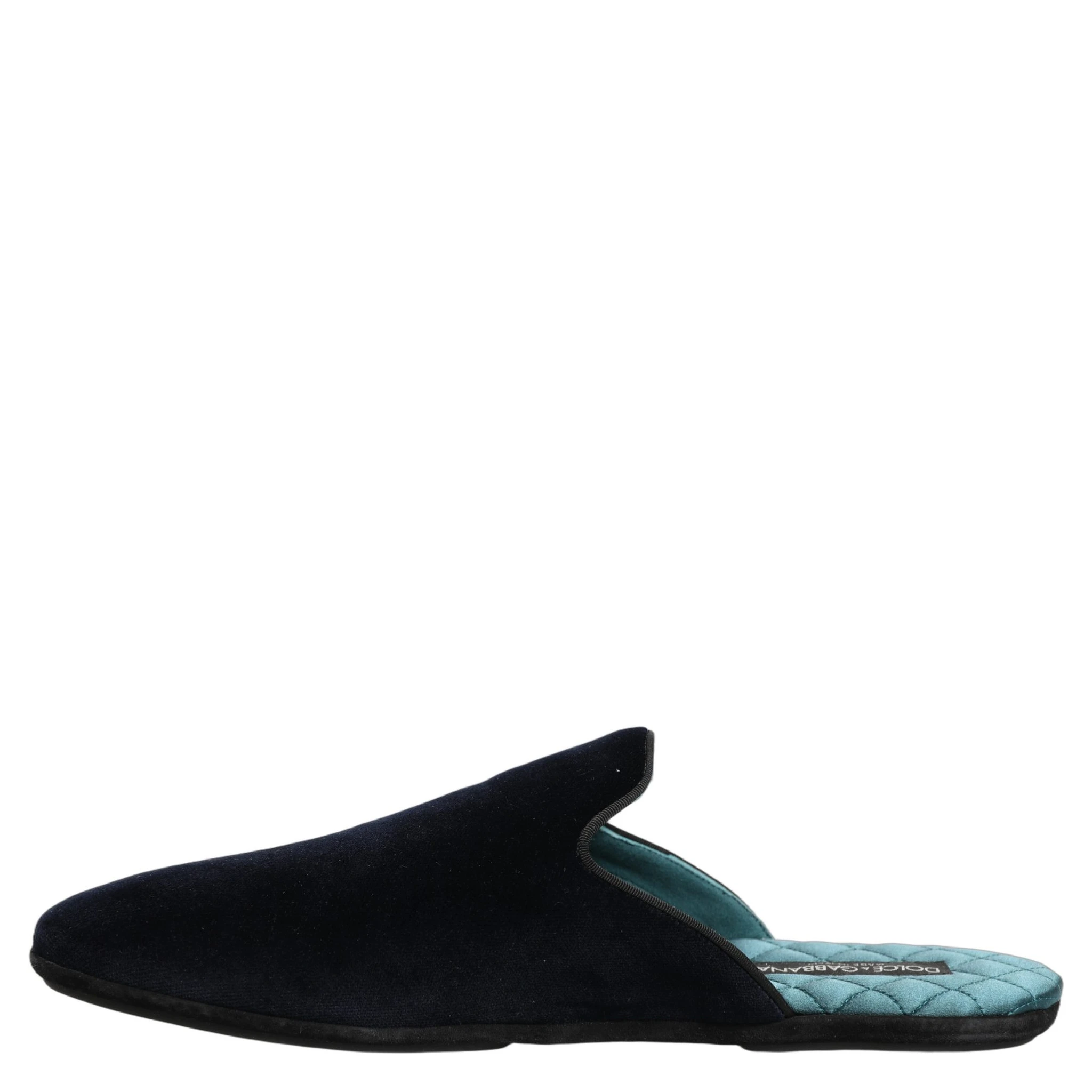 Dark Blue Suede Slides Flat Slipper Men Shoes