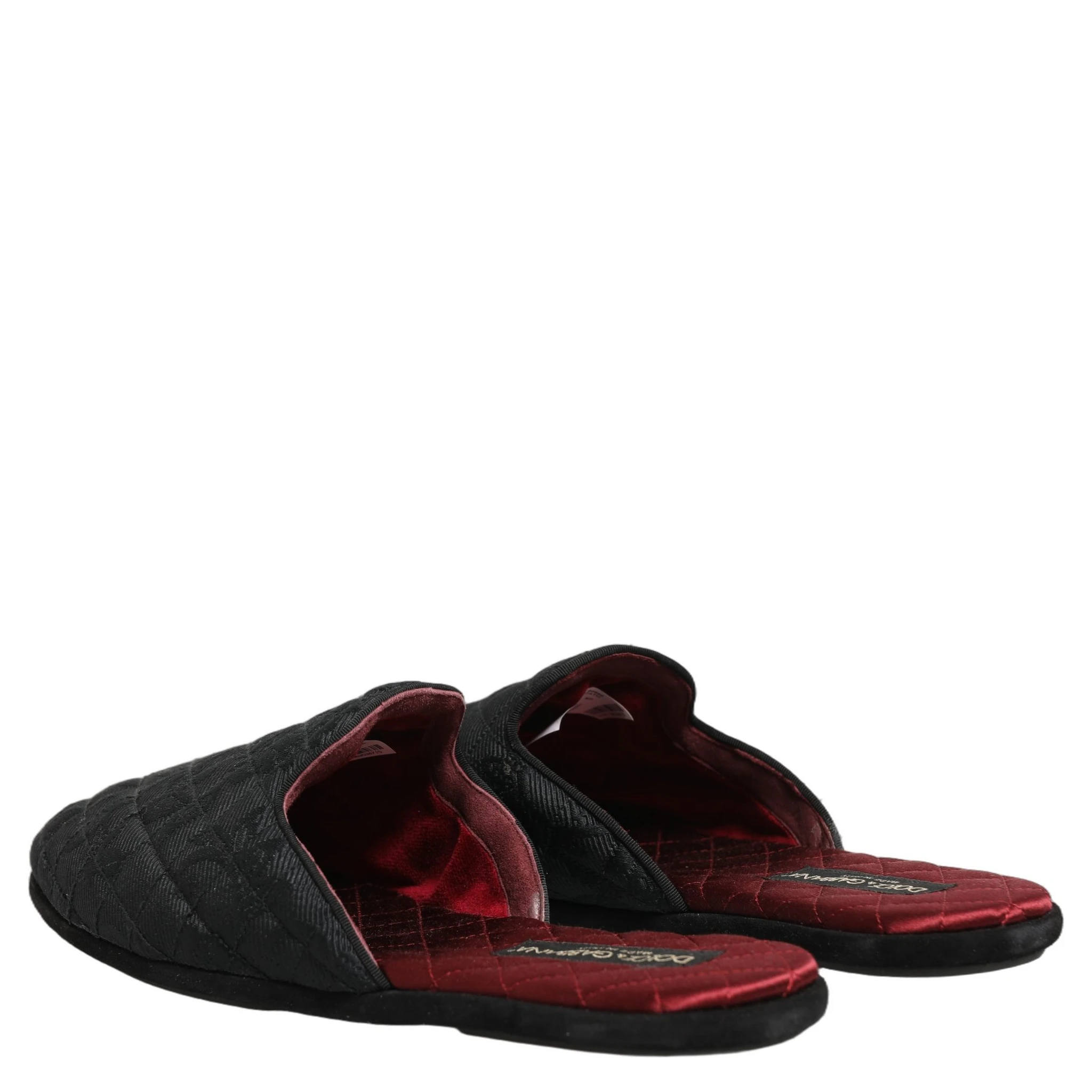 Black Floral Brocade Slides Slippers Shoes