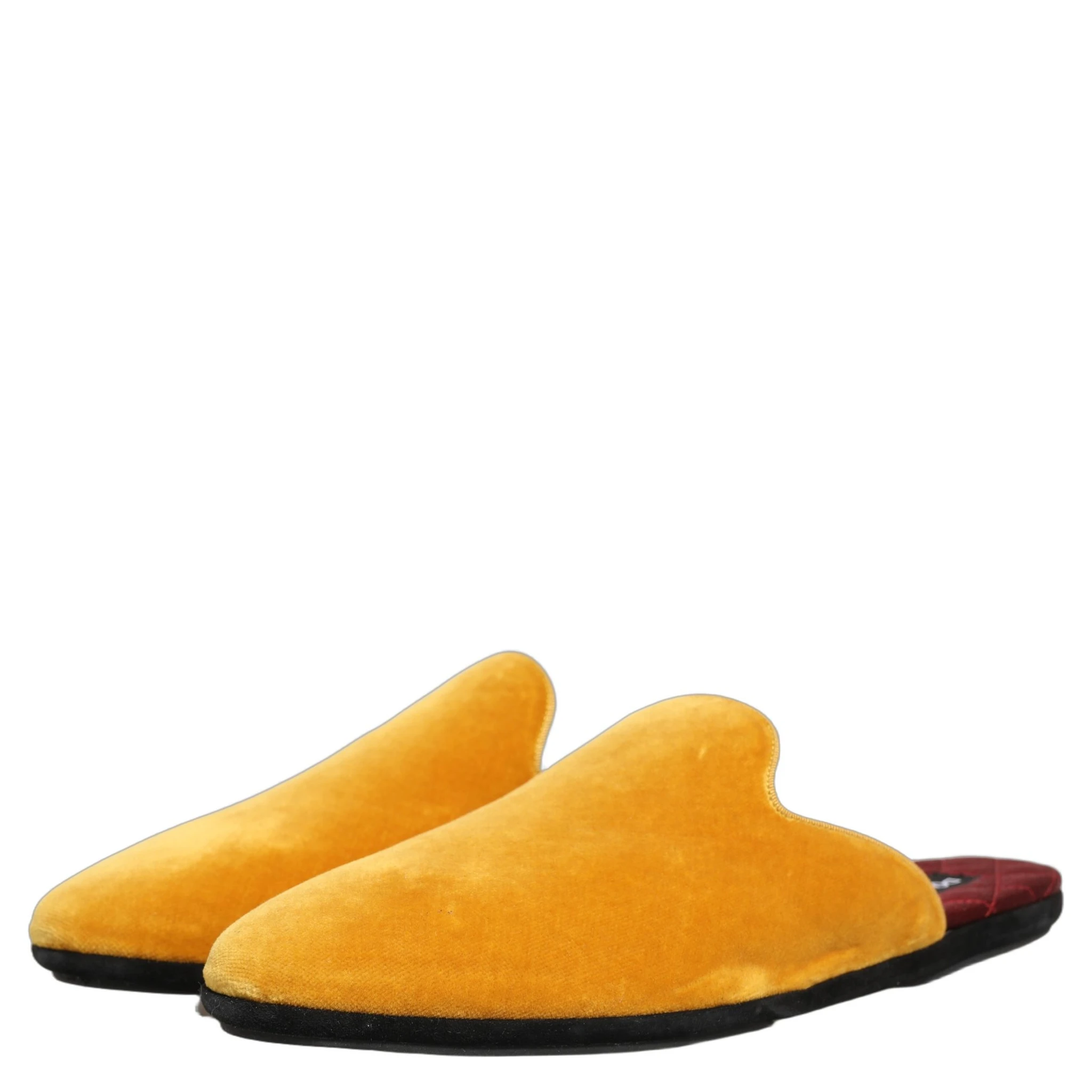 Yellow Suede Slides Flat Slipper Men Shoes