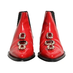 Red Embellished Chelsea Men Ankle Boots Shoes