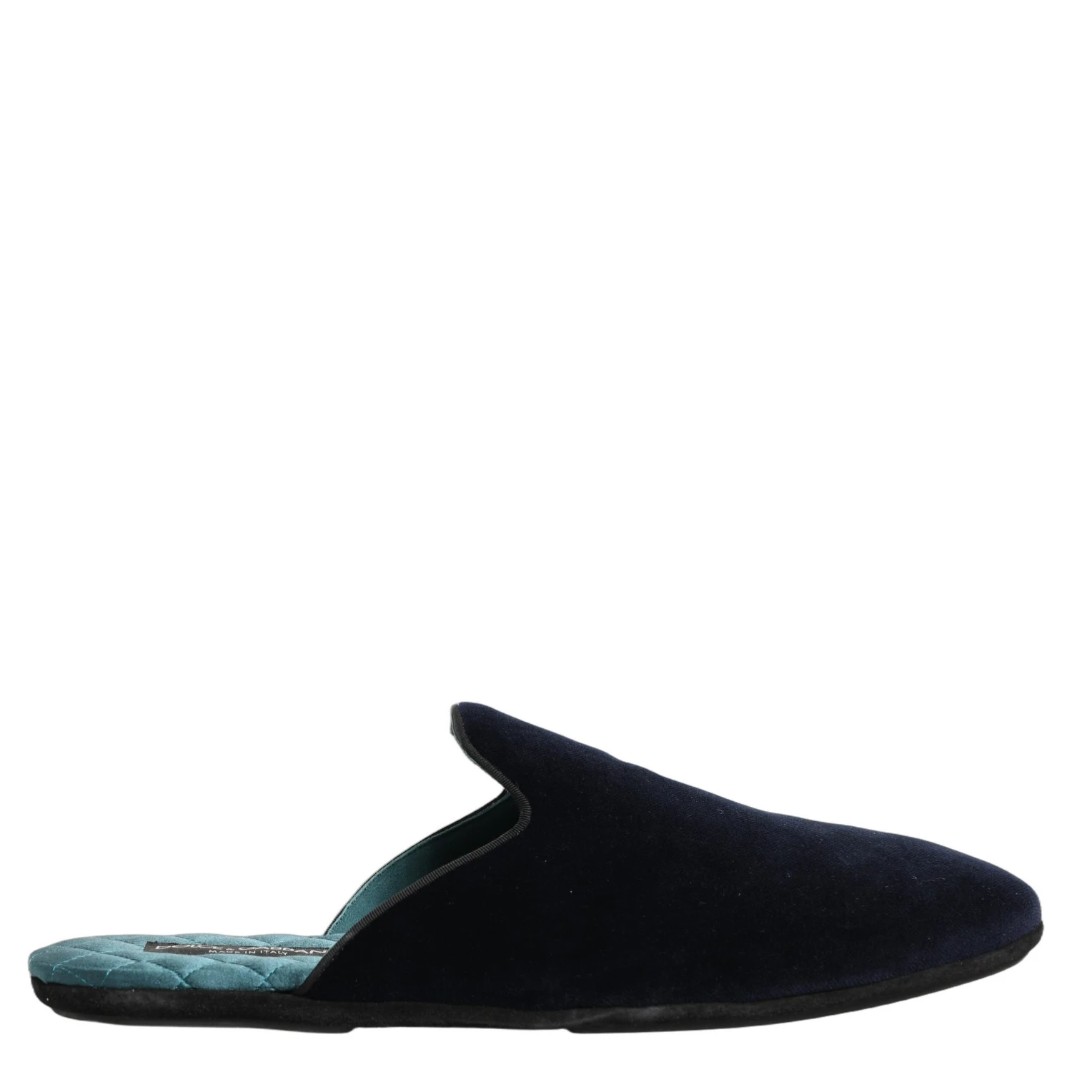 Dark Blue Suede Slides Flat Slipper Men Shoes