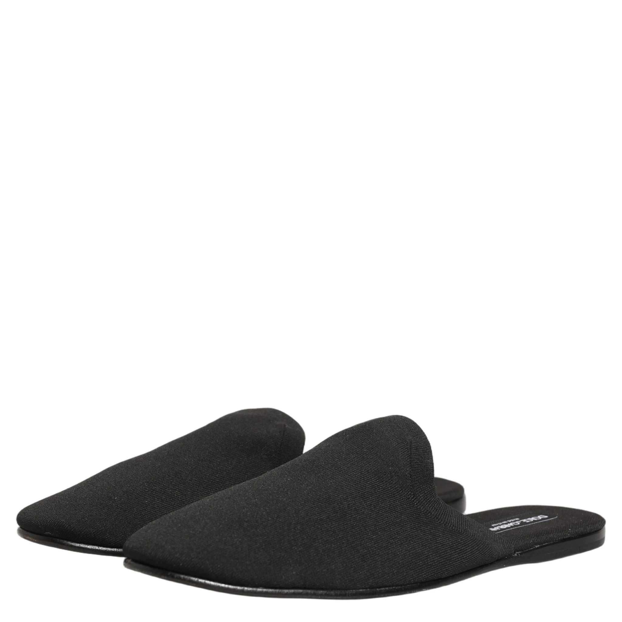 Black Suede Slides Flat Slipper Men Shoes