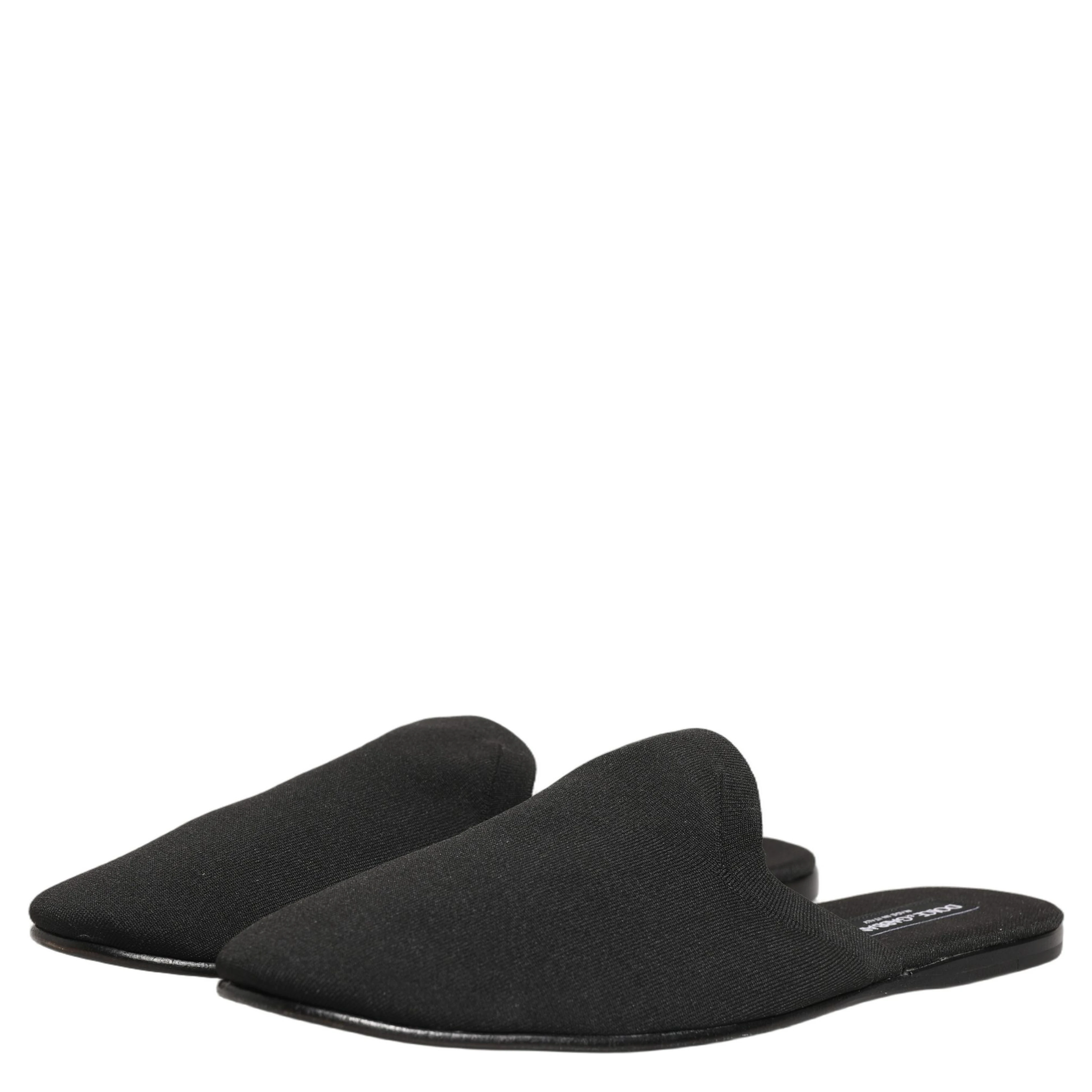 Black Suede Slides Flat Slipper Men Shoes