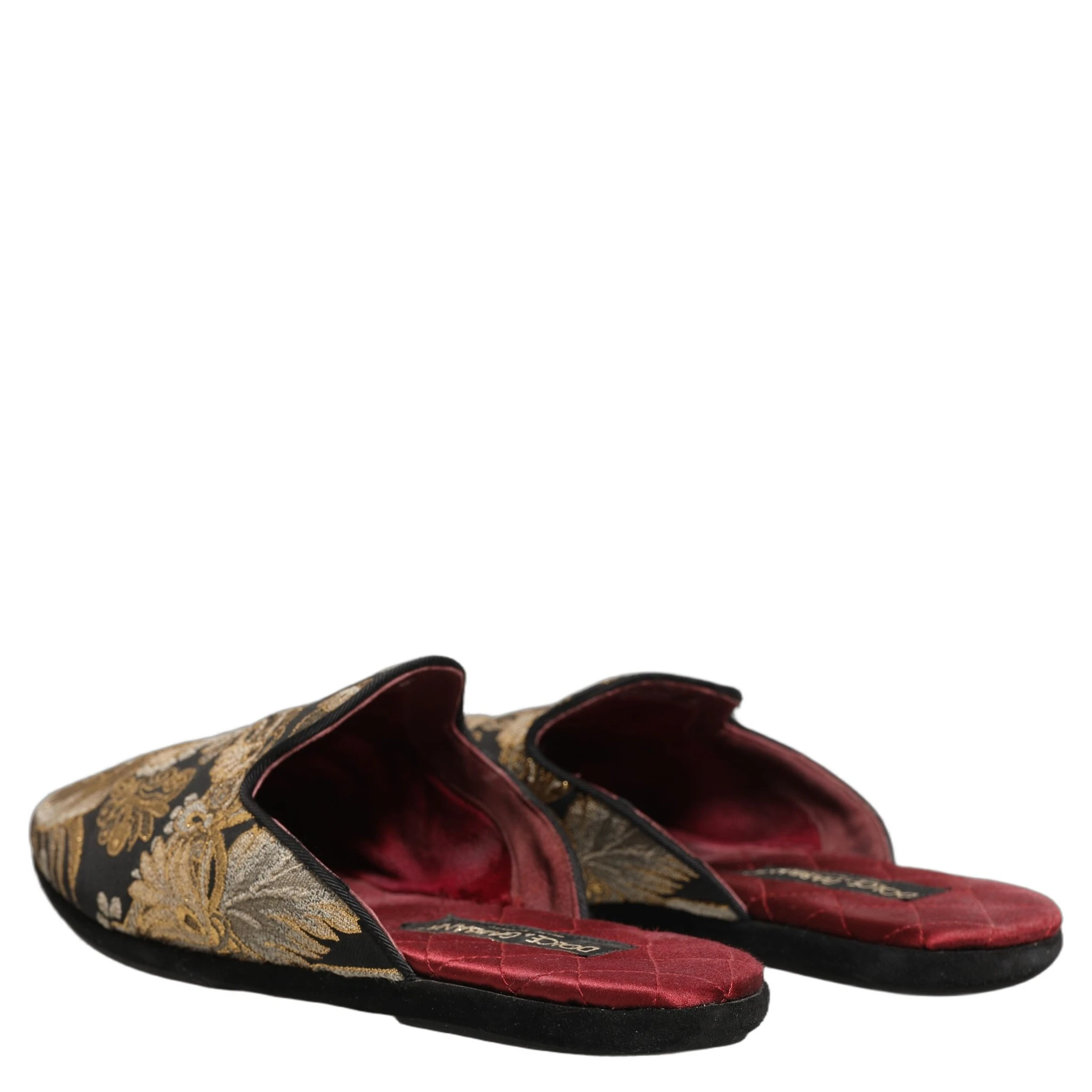 Black Floral Jacquard Flats Sandals Men Shoes