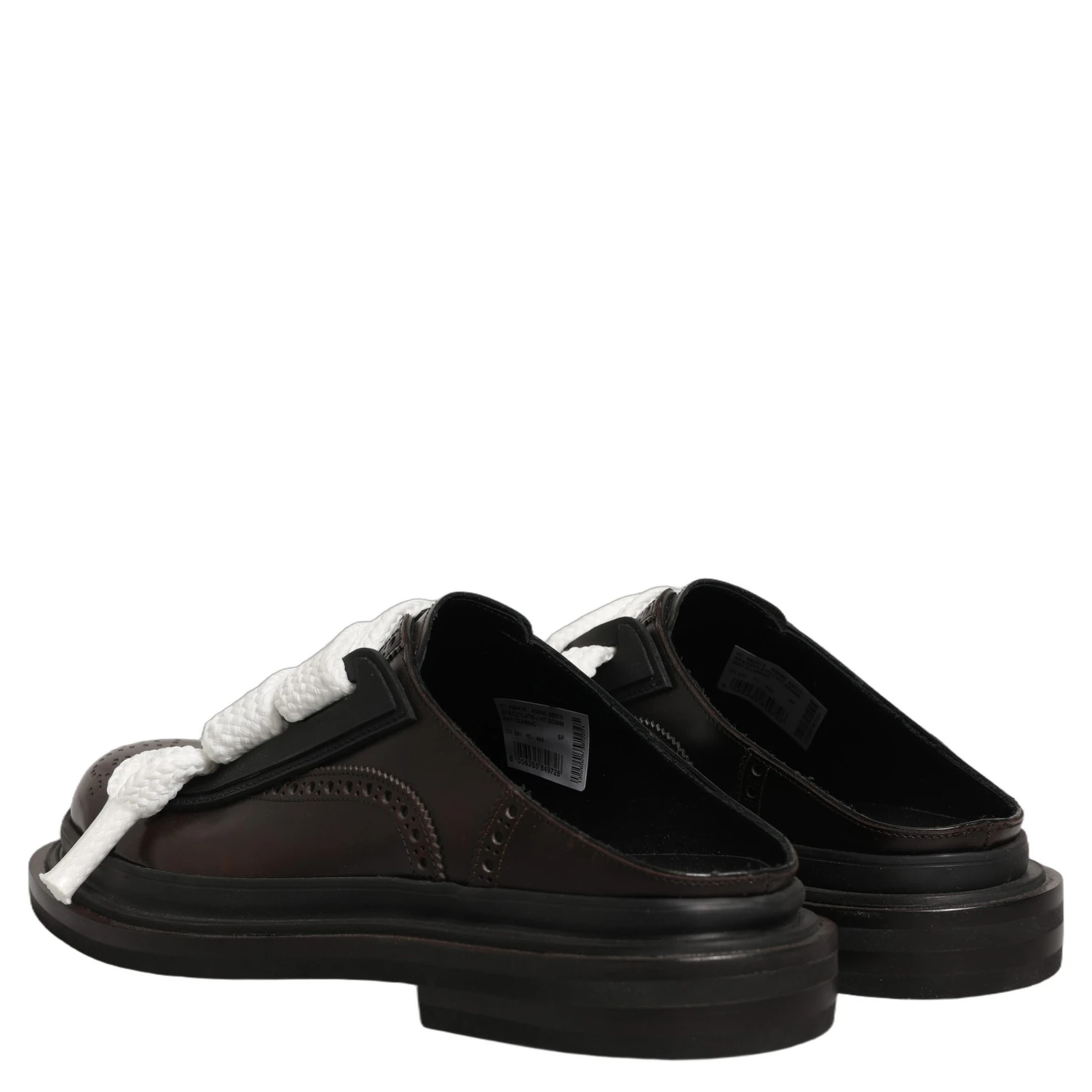 Brown Leather Slip On Flat Sandals Men Shoes