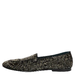 Black Silver Embellished Dress Loafers Shoes