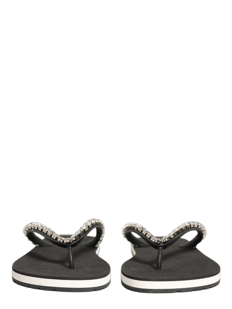 Black Embellished Rubber Flip Flops Men Shoes alternative