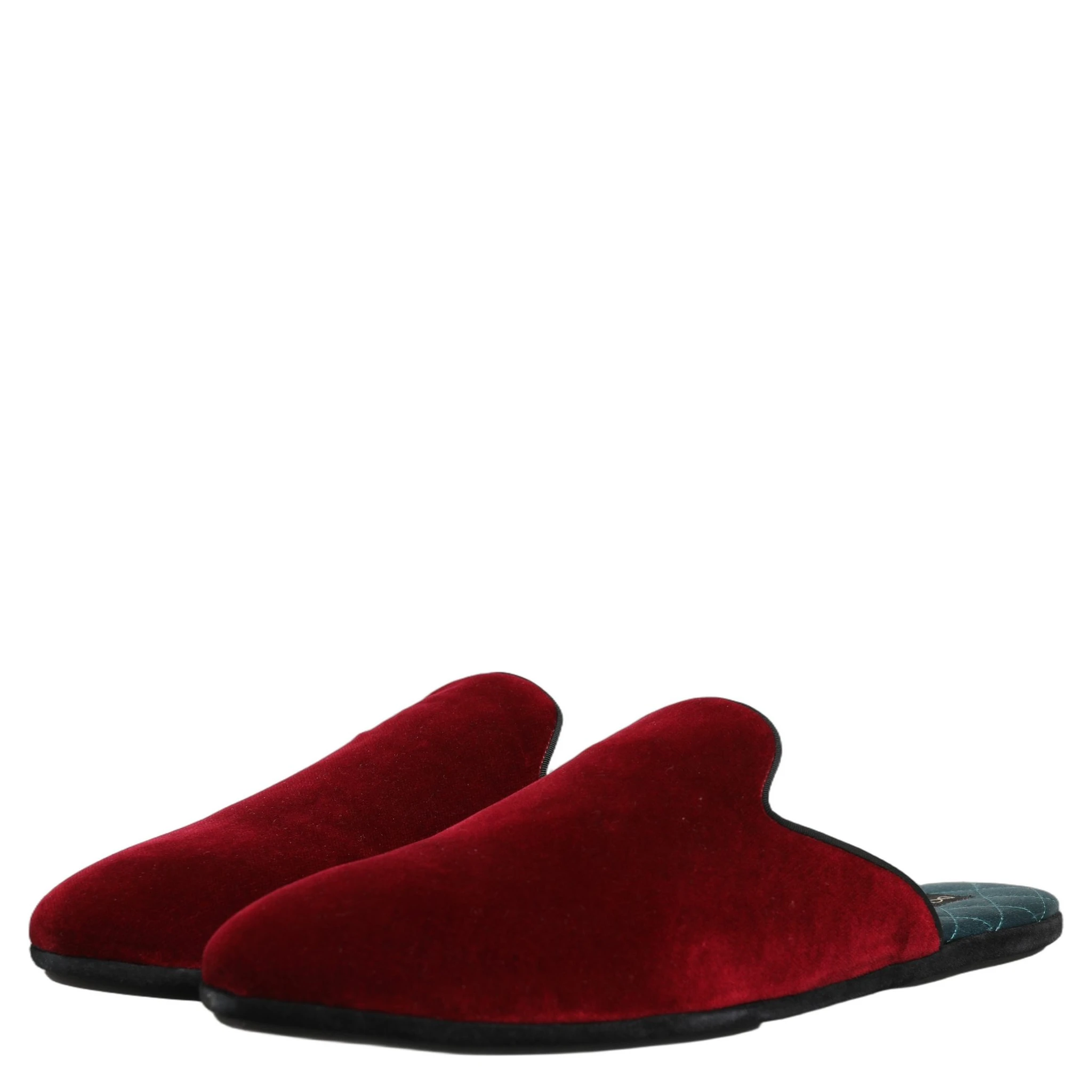 Red Suede Slides Flat Slipper Men Shoes