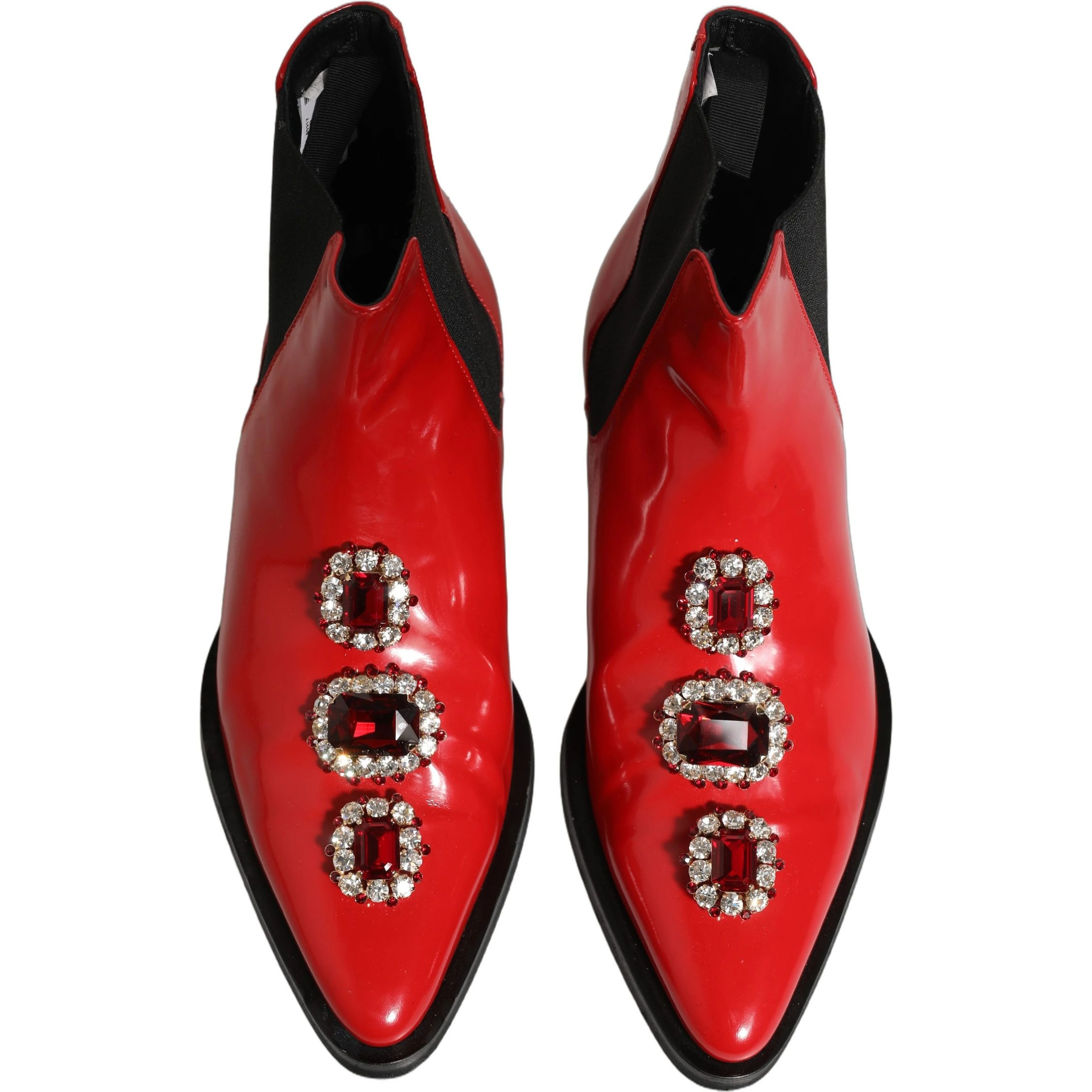 Red Embellished Chelsea Men Ankle Boots Shoes