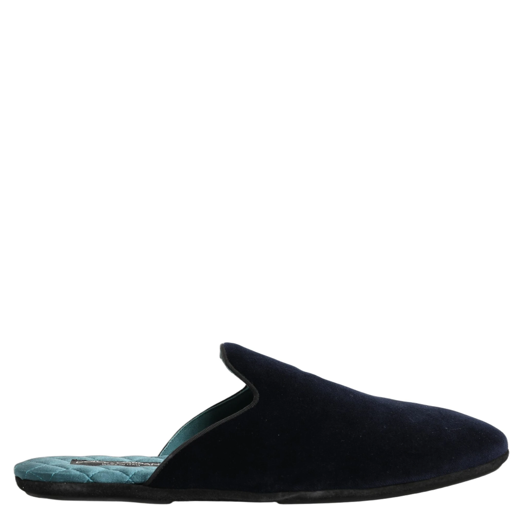 Dark Blue Suede Slides Flat Slipper Men Shoes