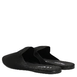Black Suede Slides Flat Slipper Men Shoes