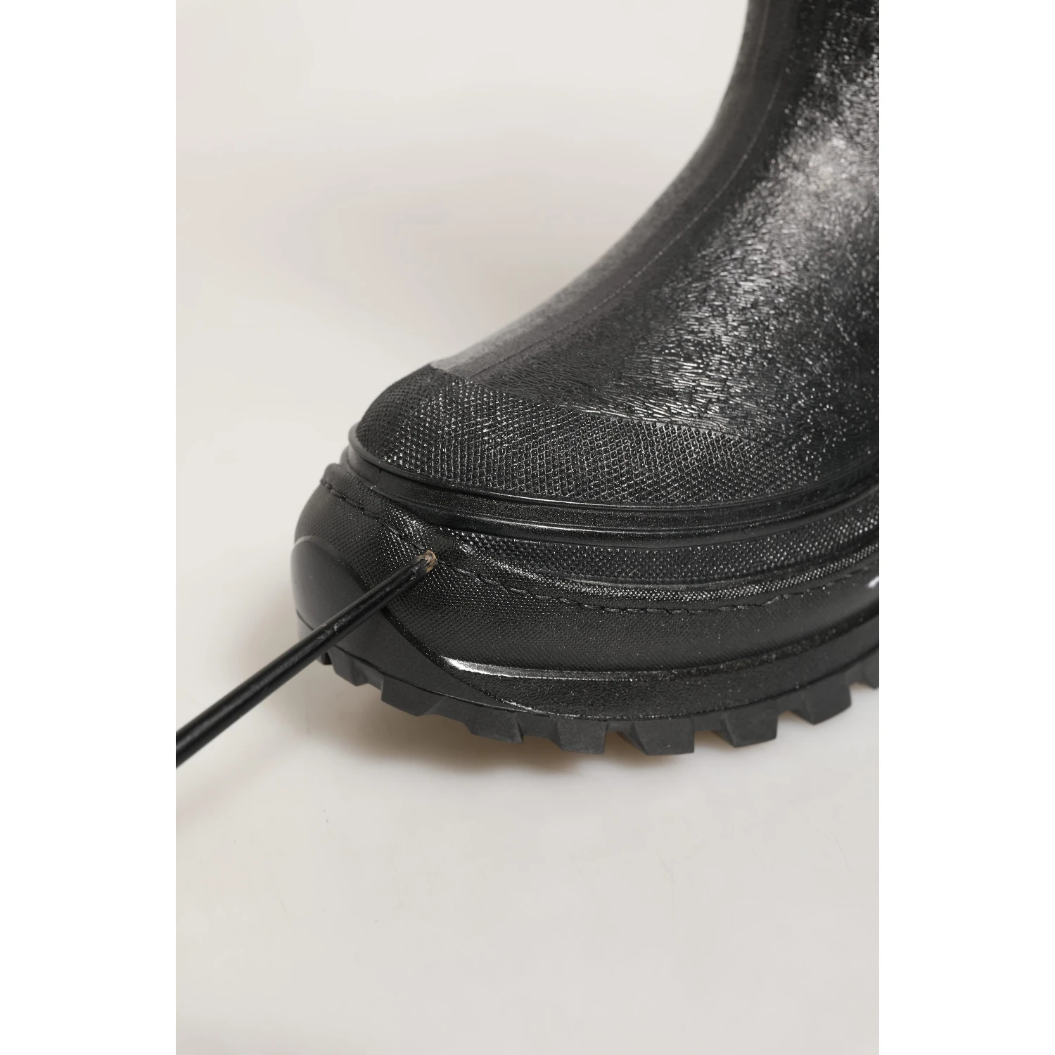 Black PVC Pull On Rain Boots Men Shoes