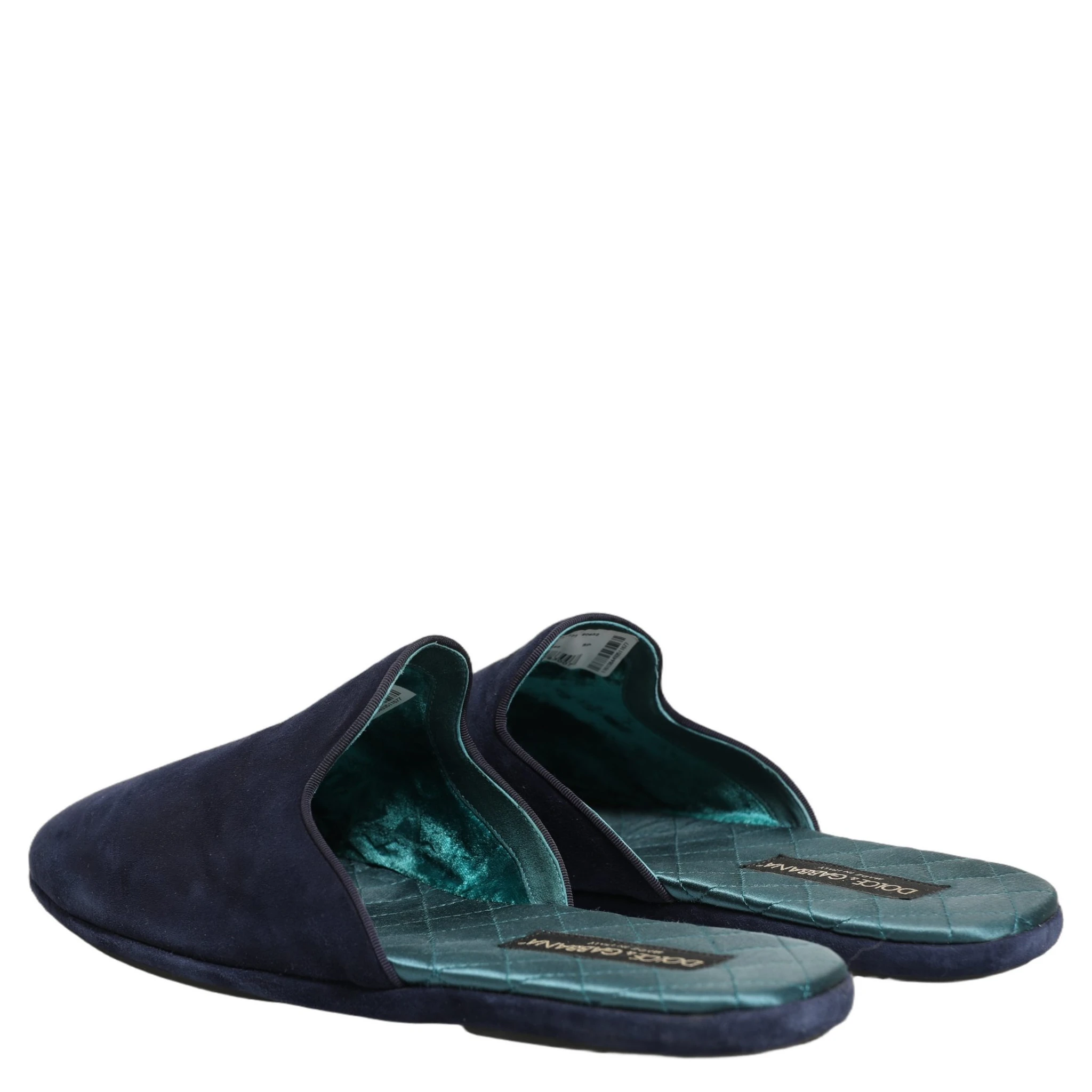 Blue Suede Slides Flat Slipper Men Shoes