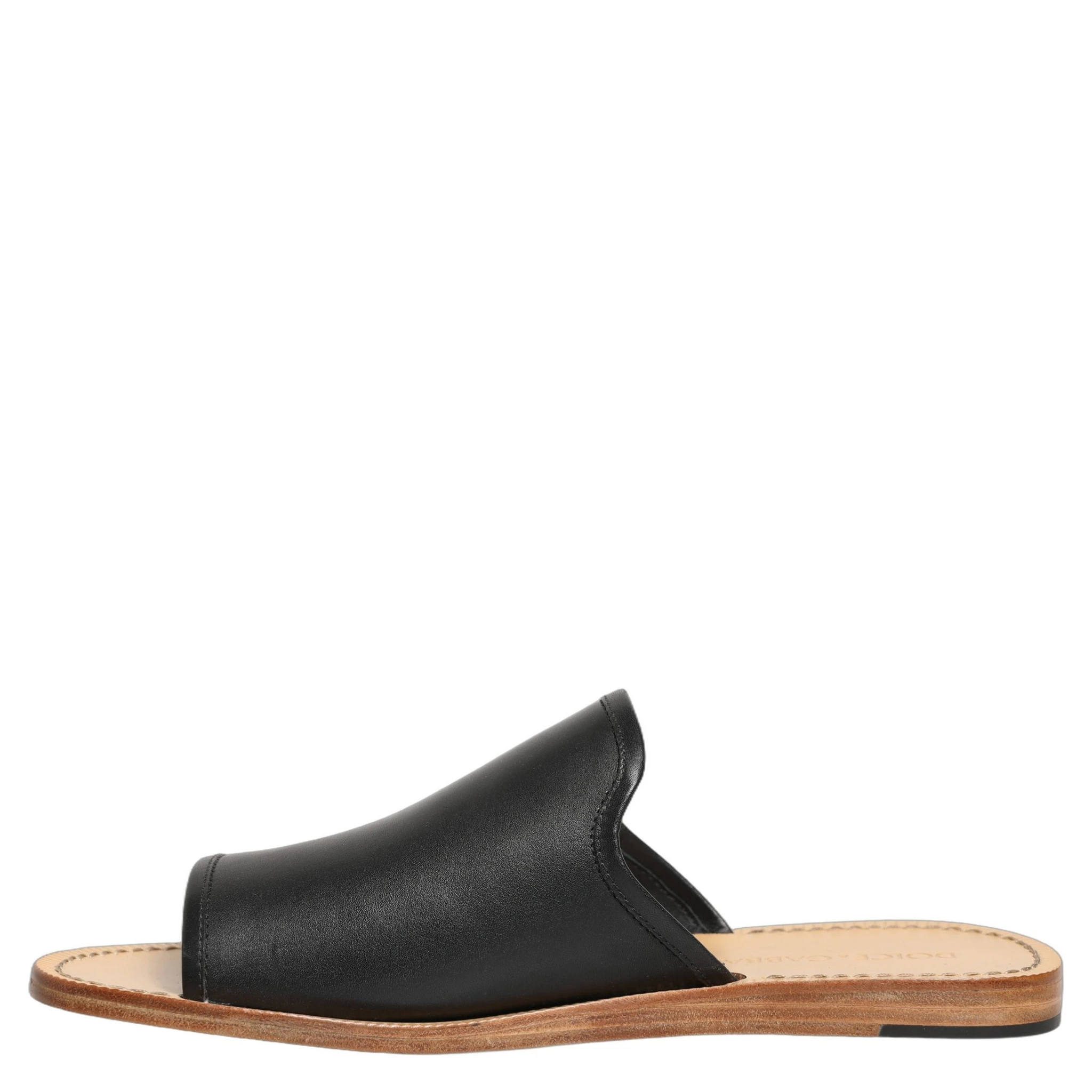 Brown Leather Slides Sandals Flats Men Shoes