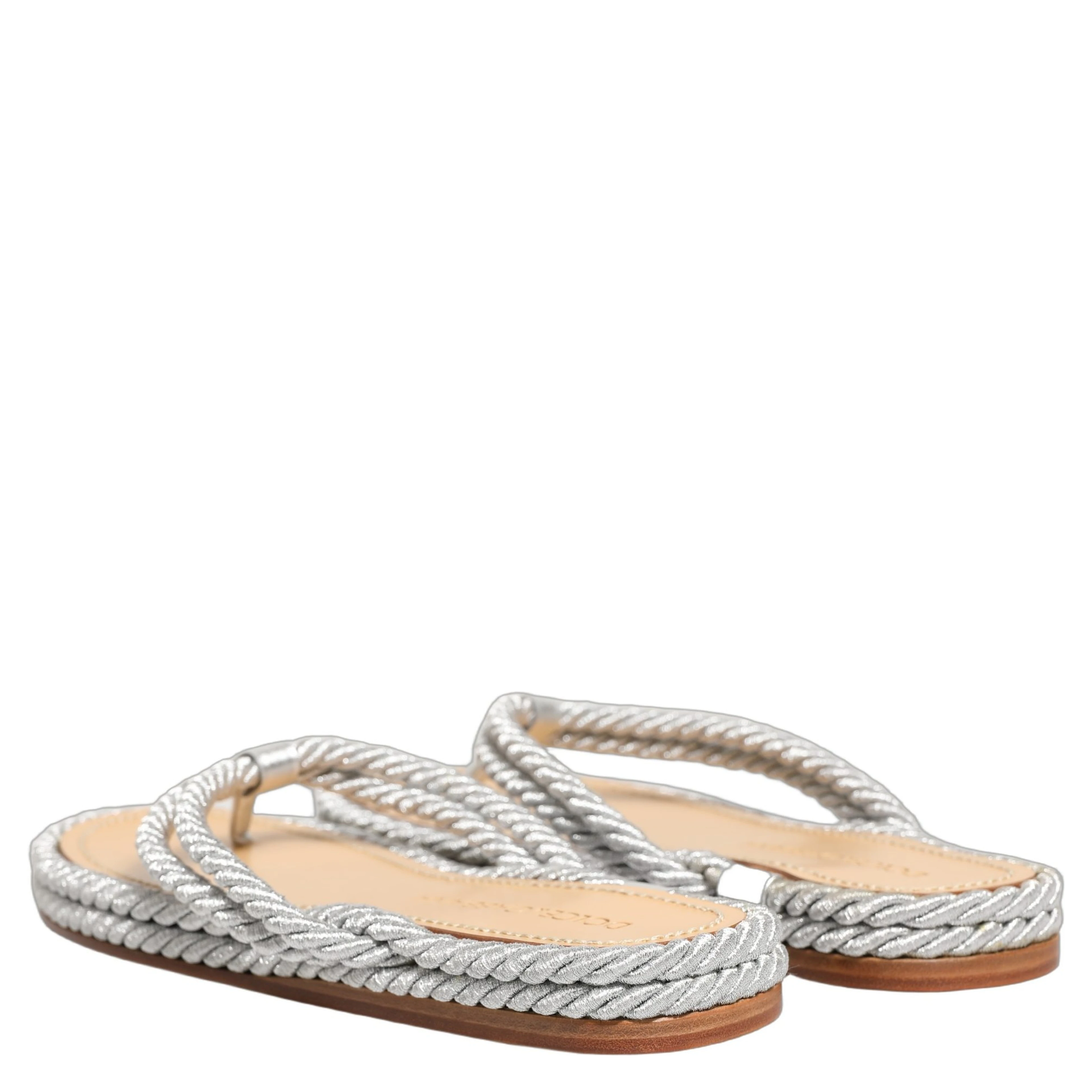 Silver Rope Slides Sandals Flip Flops Shoes