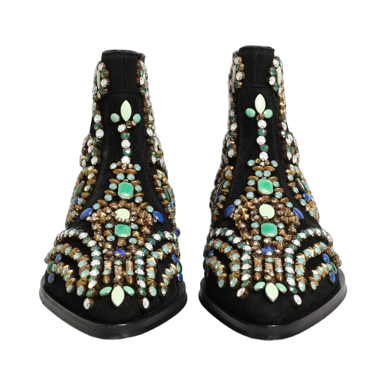 Black Embellished Chelsea Ankle Boots Shoes