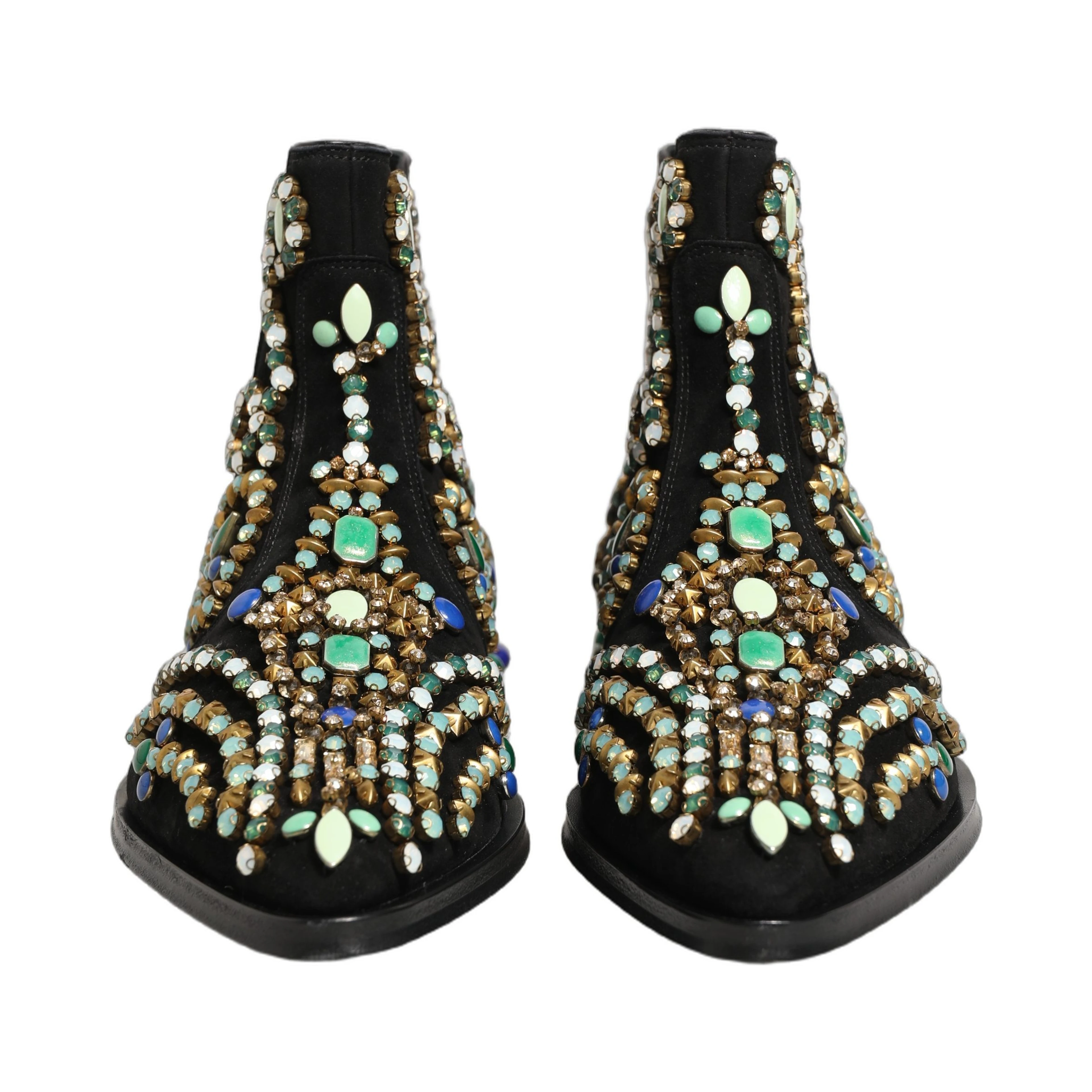 Black Embellished Chelsea Ankle Boots Shoes