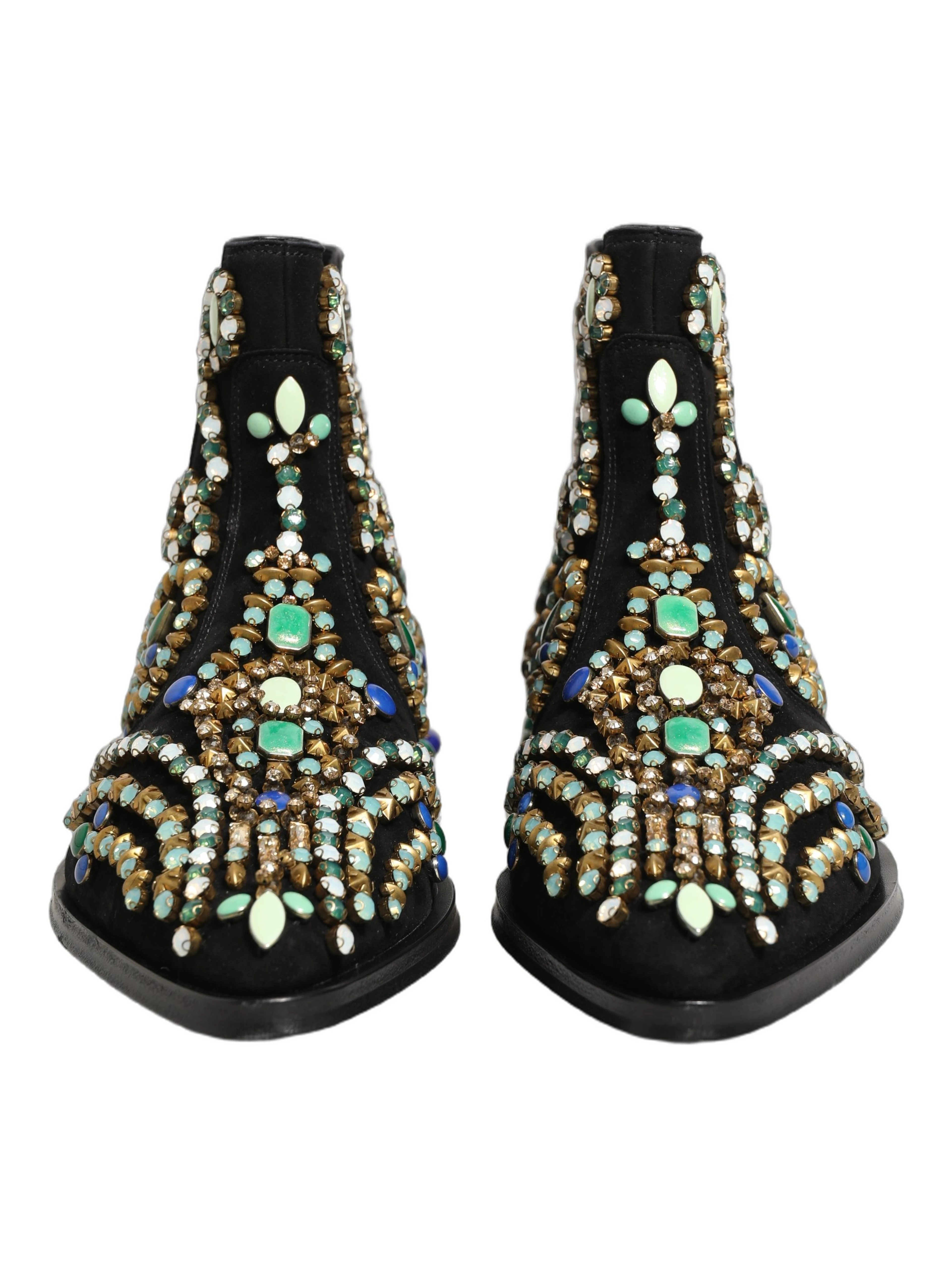 Black Embellished Chelsea Ankle Boots Shoes
