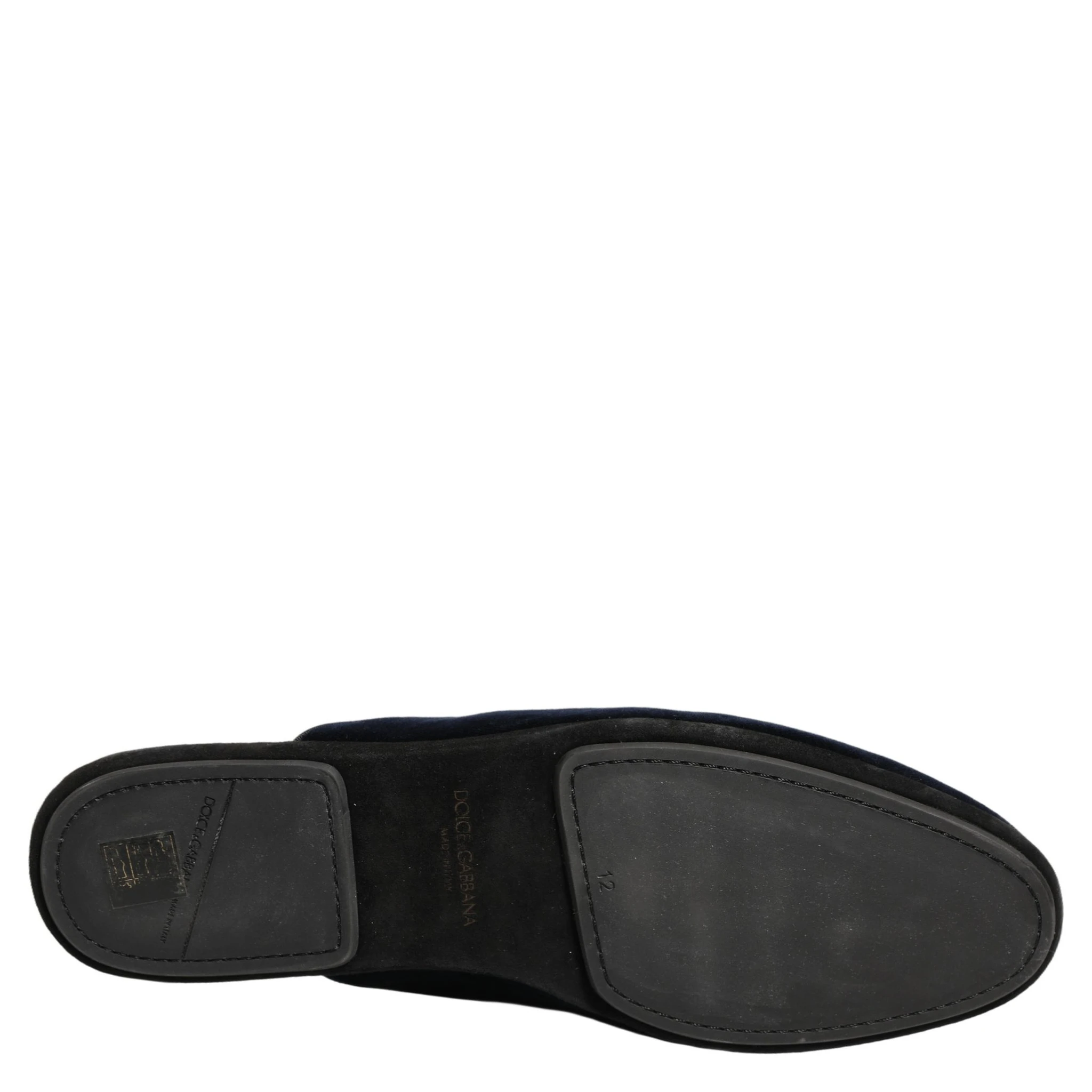 Dark Blue Suede Slides Flat Slipper Men Shoes