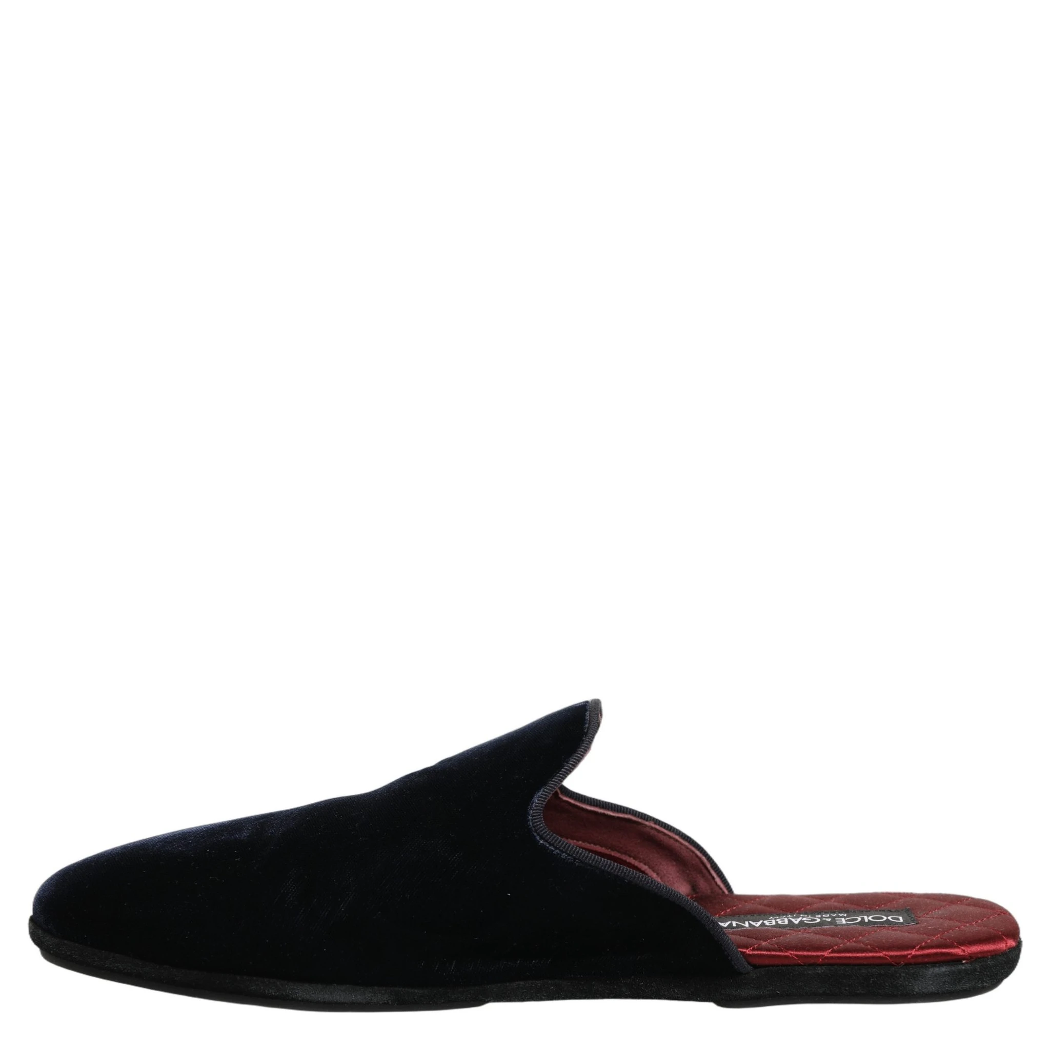 Dark Blue Suede Slides Flat Slipper Men Shoes