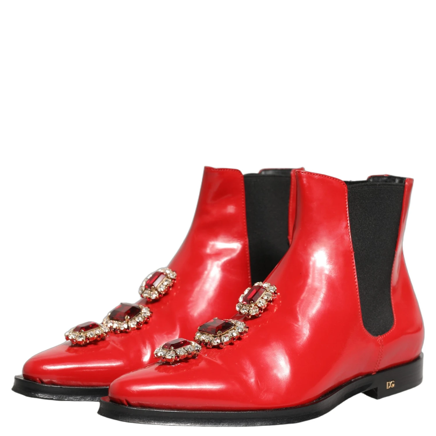 Red Embellished Chelsea Men Ankle Boots Shoes