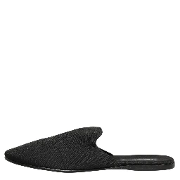 Black Suede Slides Flat Slipper Men Shoes