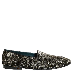 Black Silver Embellished Dress Loafers Shoes