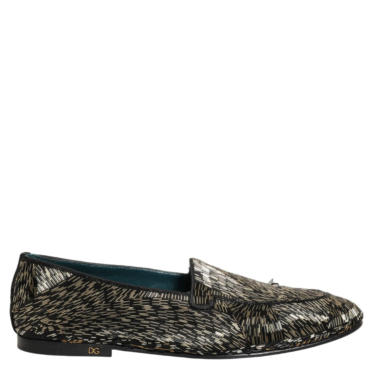 Black Silver Embellished Dress Loafers Shoes