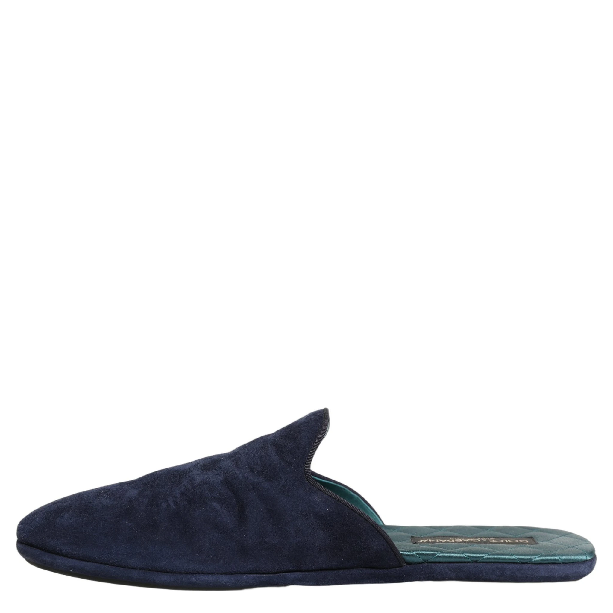 Blue Suede Slides Flat Slipper Men Shoes