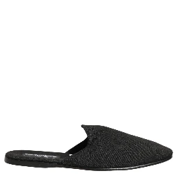 Black Suede Slides Flat Slipper Men Shoes