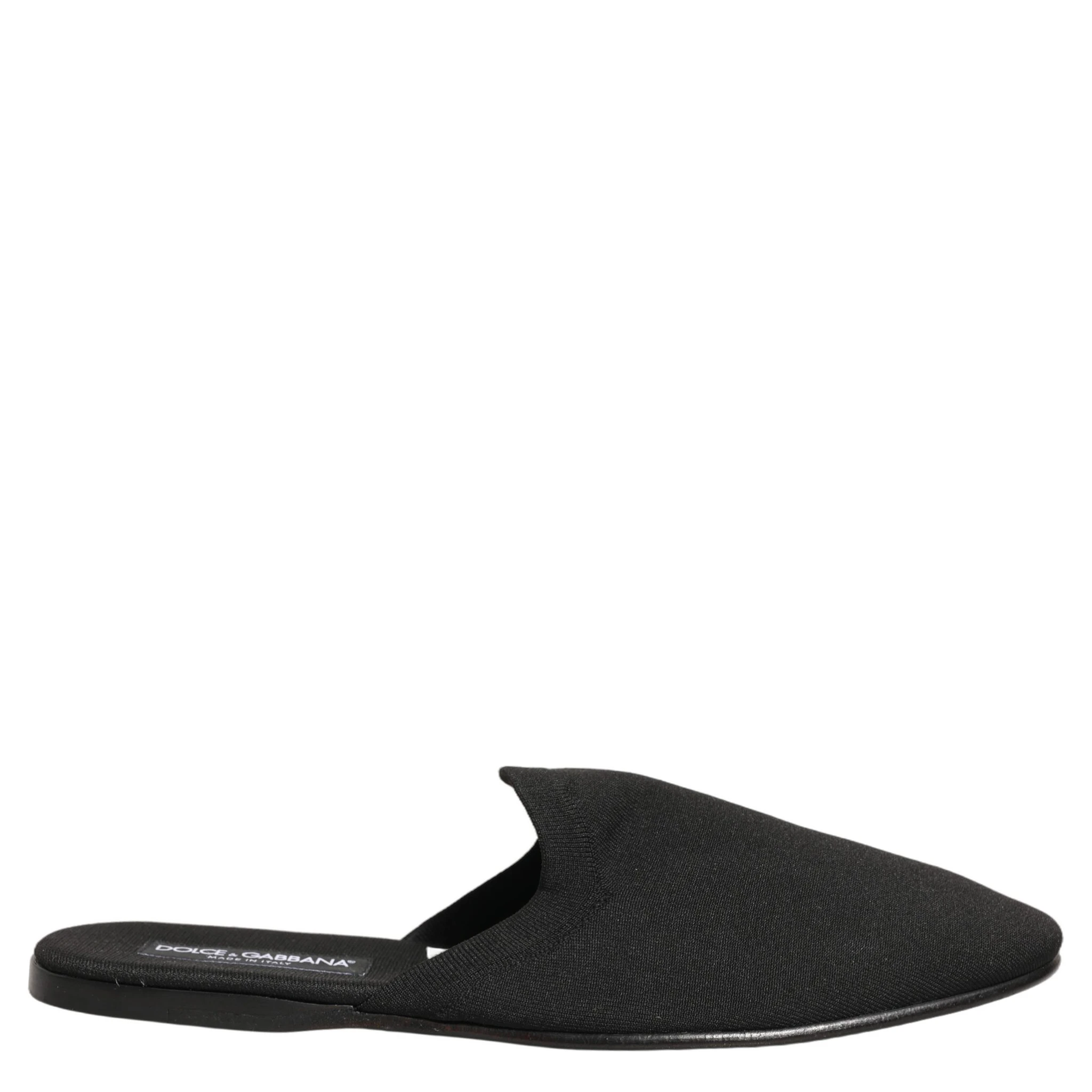 Black Suede Slides Flat Slipper Men Shoes