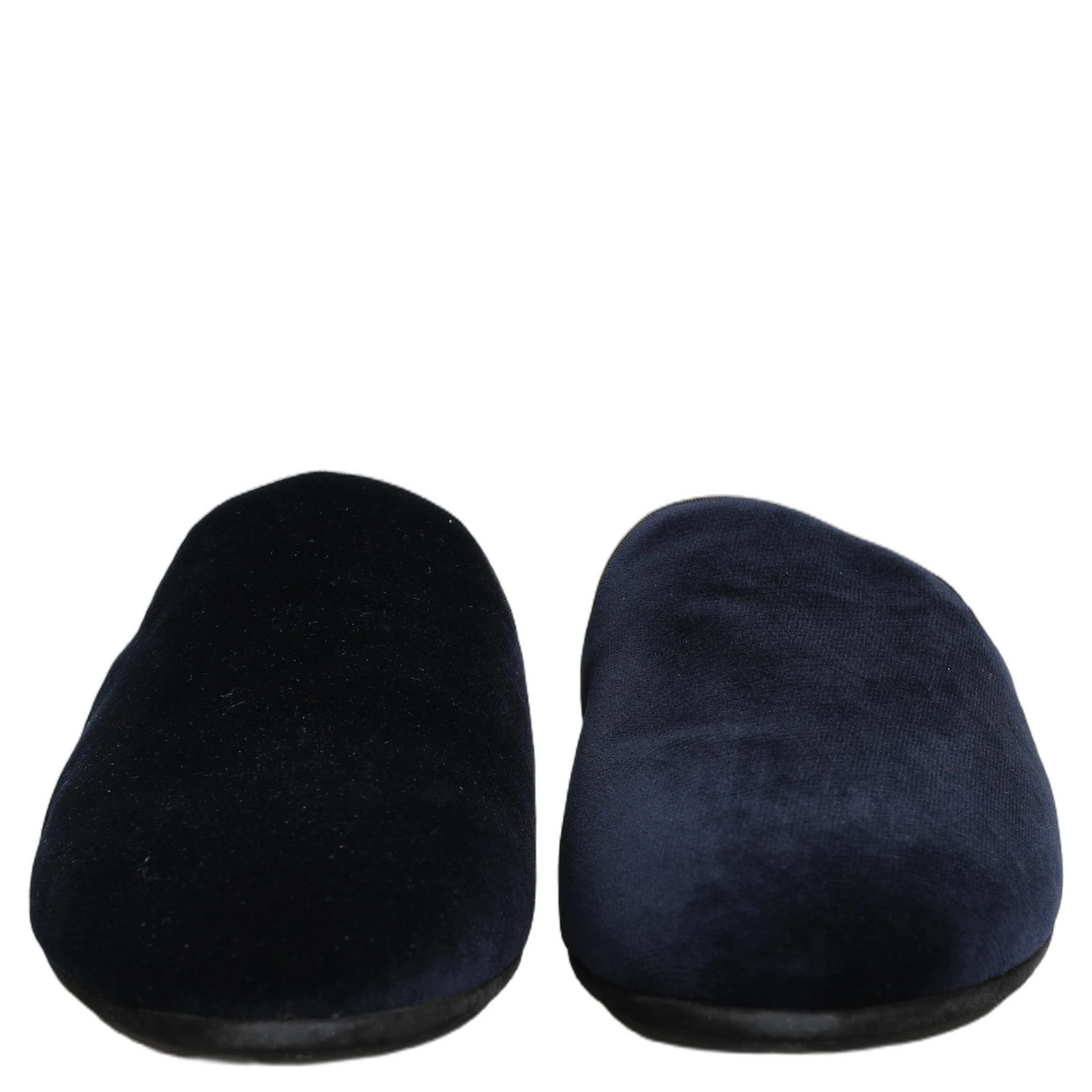 Dark Blue Suede Slides Flat Slipper Men Shoes