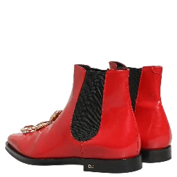 Red Embellished Chelsea Men Ankle Boots Shoes