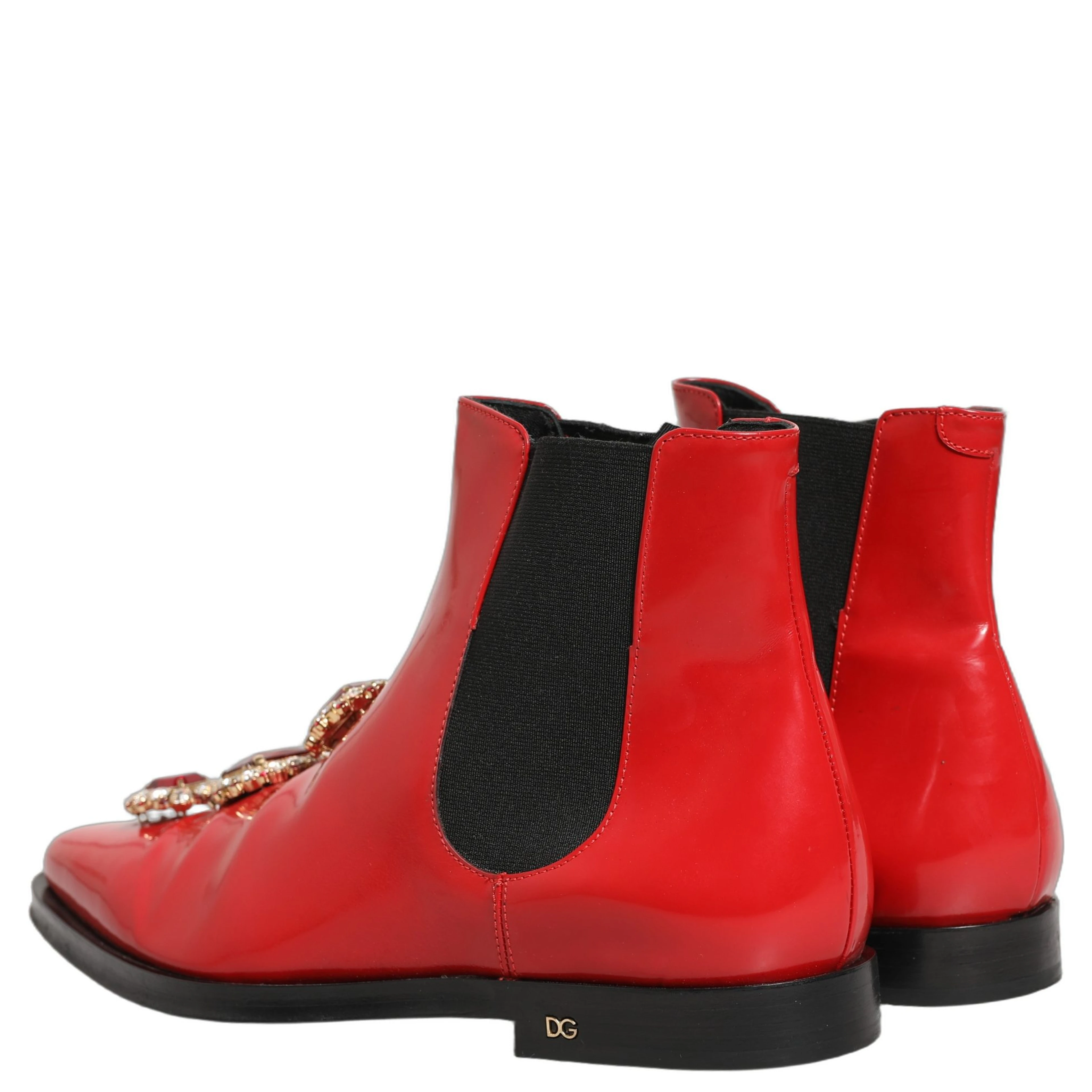 Red Embellished Chelsea Men Ankle Boots Shoes