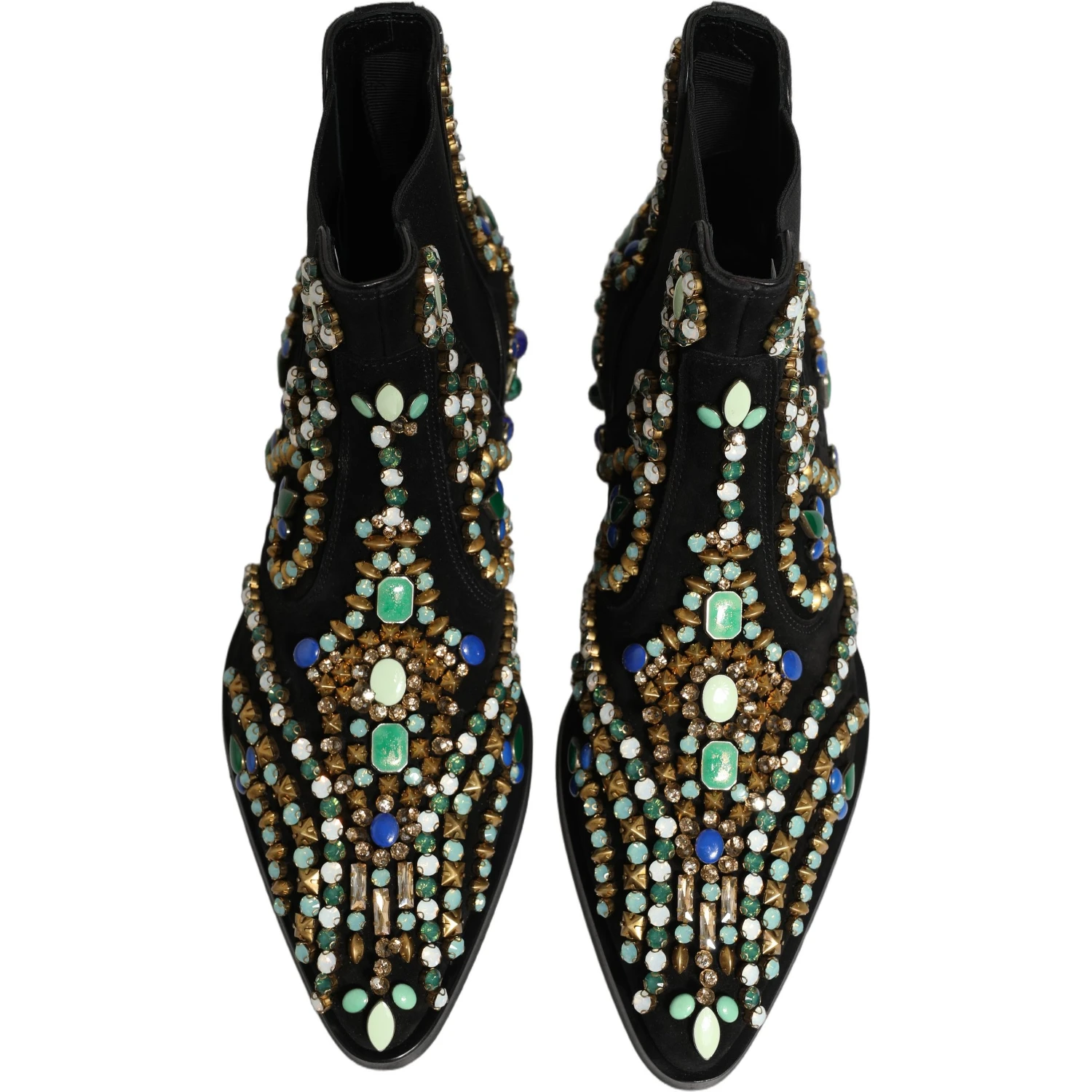Black Embellished Chelsea Ankle Boots Shoes